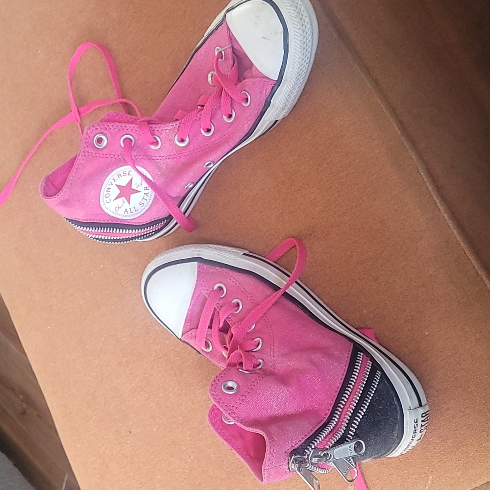 Dark Pink and black Coverse All Stars